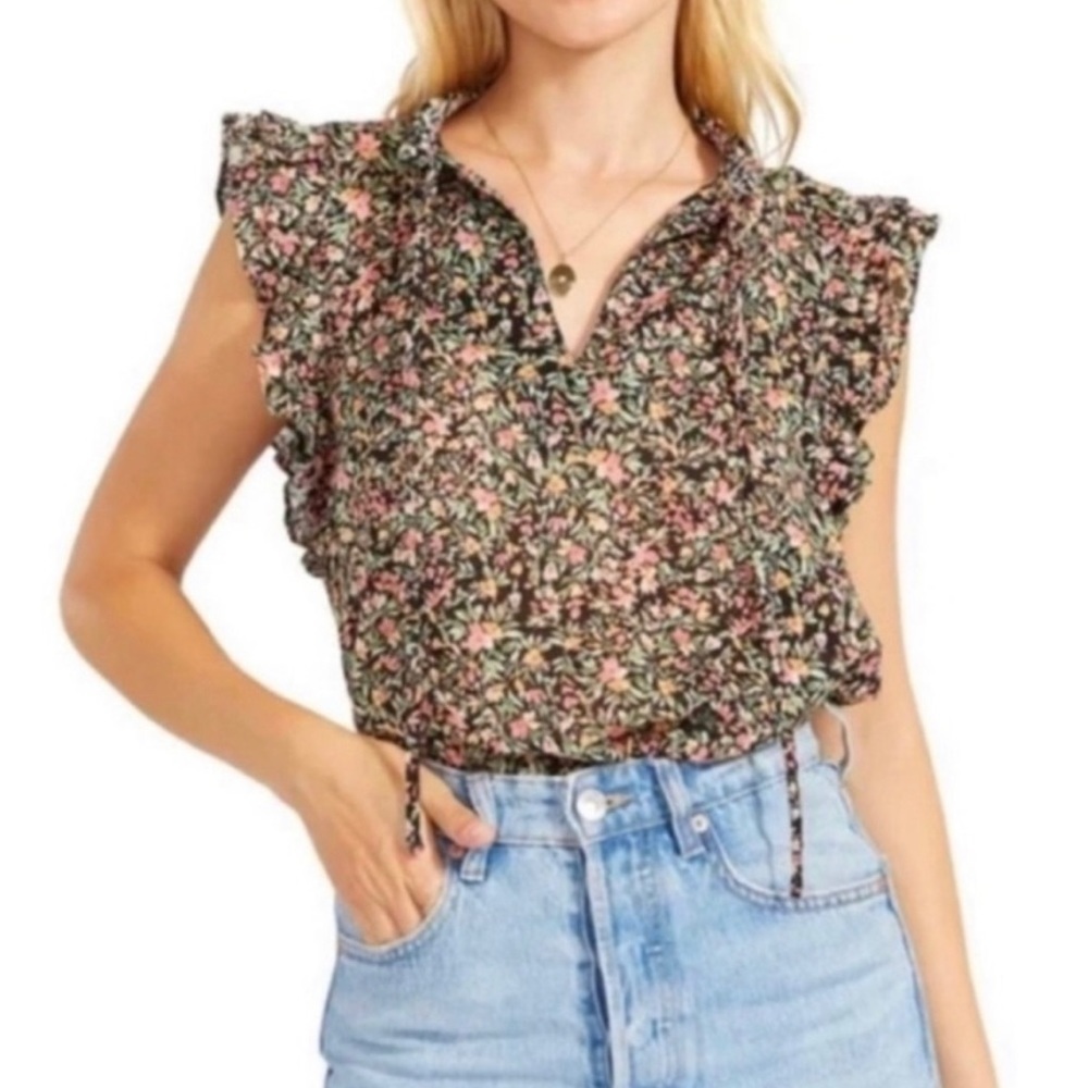 BB Dakota by Steve Madden Ditsy Floral Sleeveless Blouse Tank size Medium